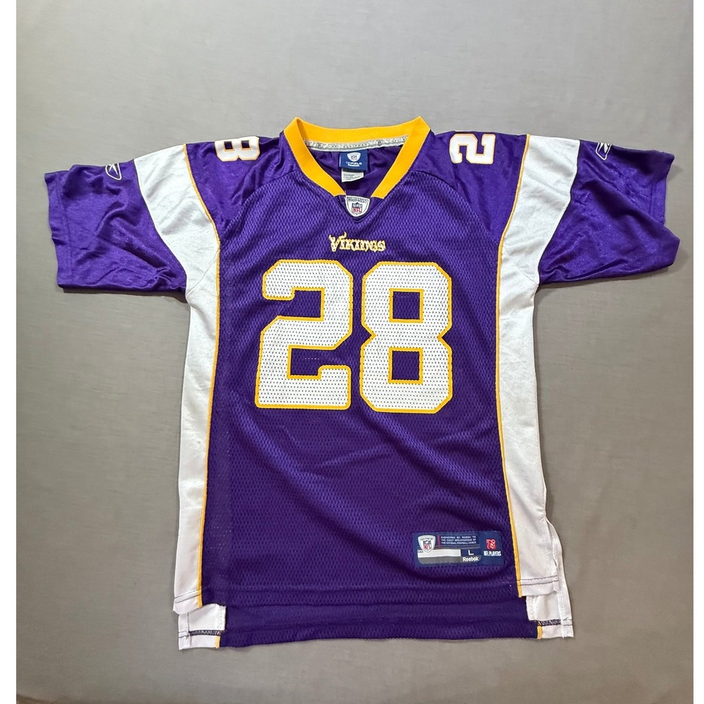 Kids Reebok NFL Minnesota Vikings Adrian Peterson #28 Football Jersey L 14-16